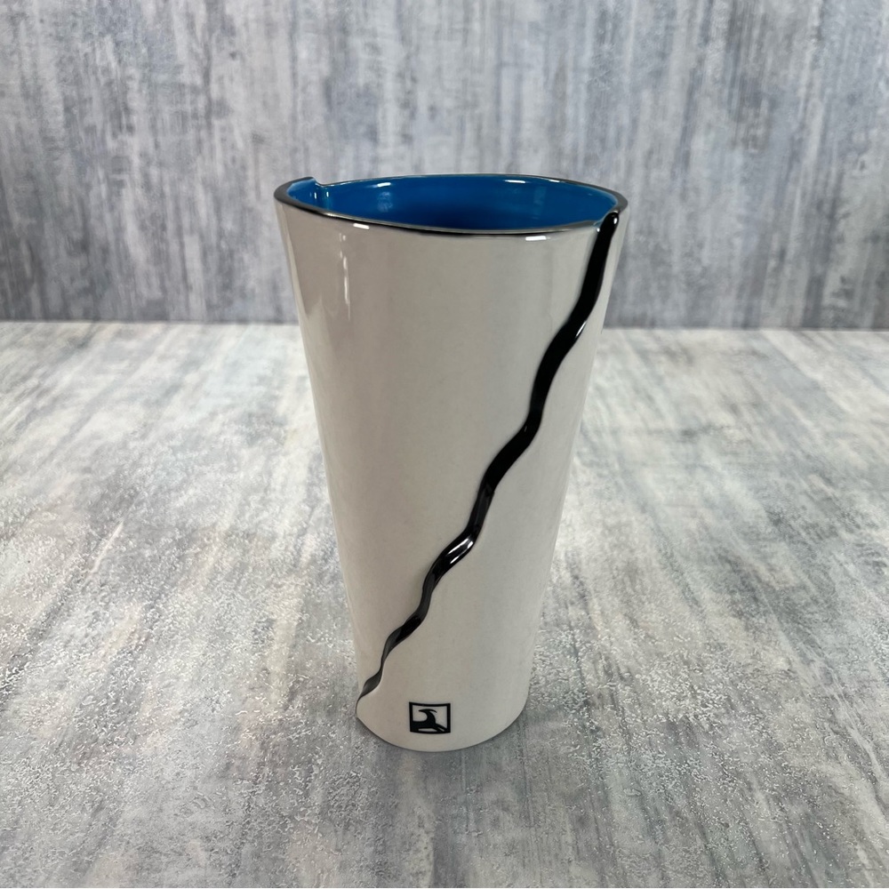 1989 Hallmark Cards Inc. Ceramic Vase White Blue  Vintage